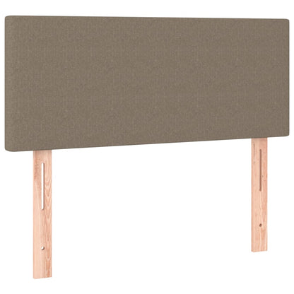 Letto a Molle con Materasso e LED Tortora 100x200cm in Tessuto