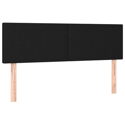 Letto a Molle con Materasso e LED Nero 140x190 cm in Tessuto