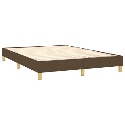 Letto a Molle Materasso e LED MarroneScuro 140x190cm in Tessuto | homemem39