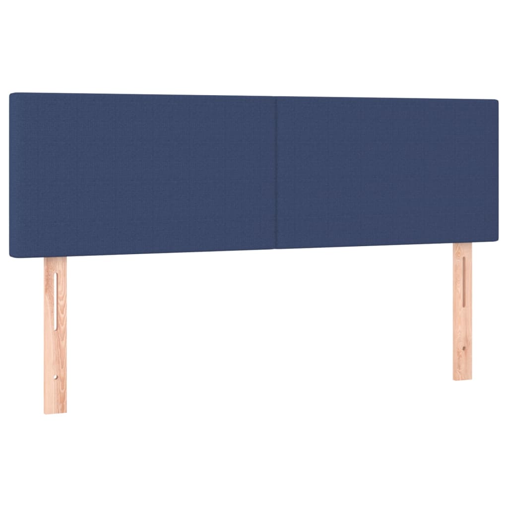 Letto a Molle con Materasso e LED Blu 140x190 cm in Tessuto