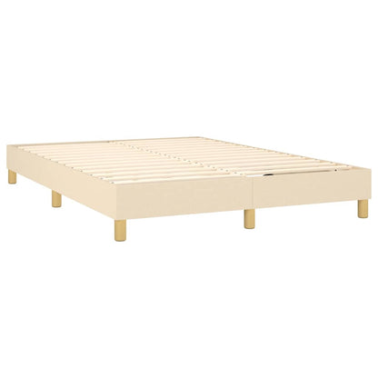 Letto a Molle con Materasso e LED Crema 140x200 cm in Tessuto