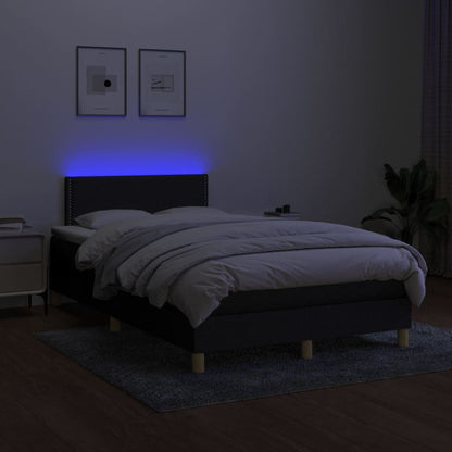 Letto a Molle con Materasso e LED Nero 120x200cm in Tessuto - homemem39