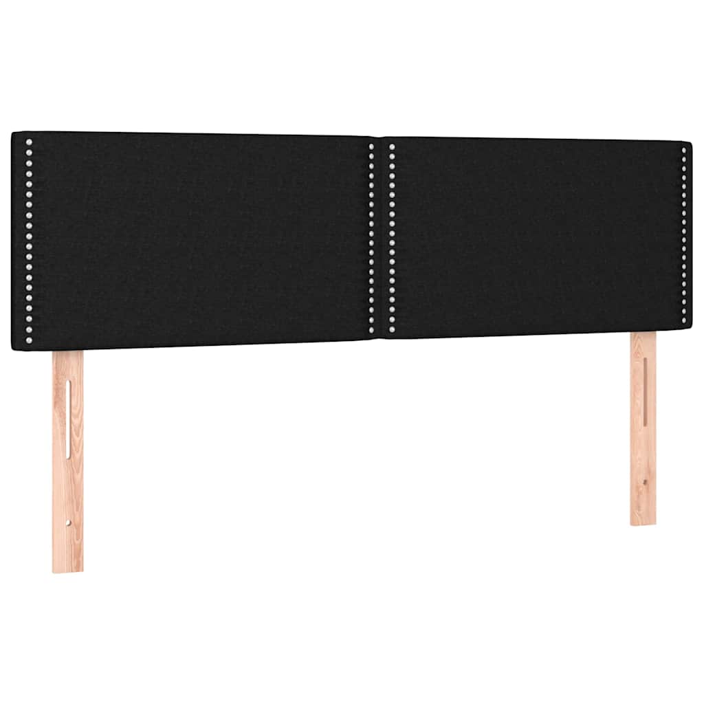 Letto a Molle con Materasso e LED Nero 140x190 cm in Tessuto