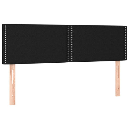 Letto a Molle con Materasso e LED Nero 140x190 cm in Tessuto