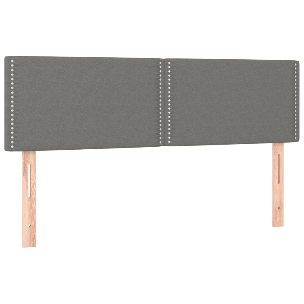 Letto a Molle Materasso e LED Grigio Scuro 140x200cm in Tessuto