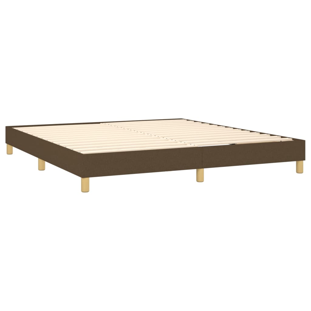 Letto a Molle Materasso e LED MarroneScuro 180x200cm in Tessuto | homemem39