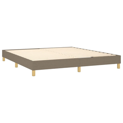 Letto a Molle con Materasso e LED Tortora 180x200 cm in Tessuto | homemem39