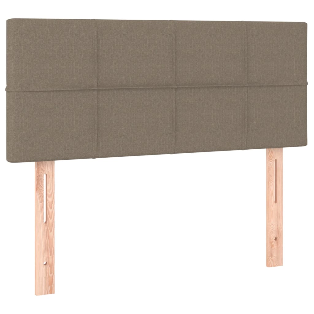 Letto a Molle con Materasso e LED Tortora 90x190 cm in Tessuto