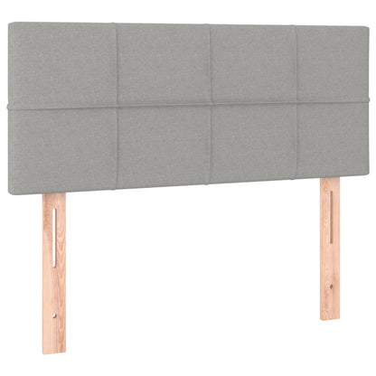 Letto a Molle Materasso e LED Grigio Chiaro 100x200 cm Tessuto