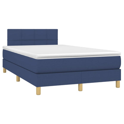 Letto a Molle con Materasso e LED Blu 120x200cm in Tessuto - homemem39