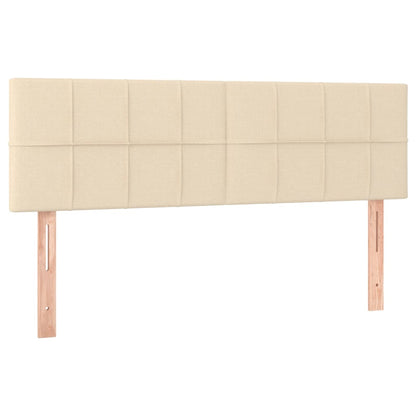 Letto a Molle con Materasso e LED Crema 140x190 cm in Tessuto | homemem39
