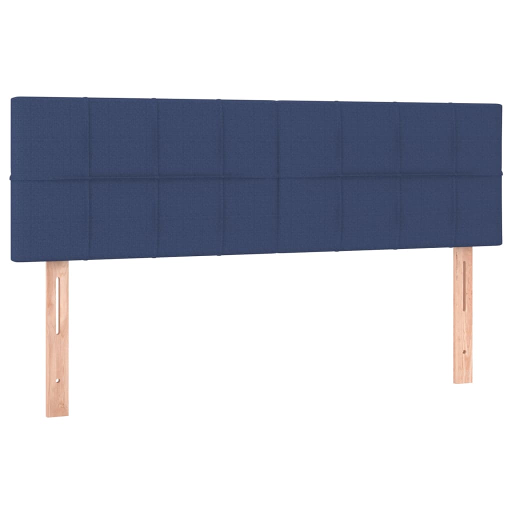 Letto a Molle con Materasso e LED Blu 140x190 cm in Tessuto