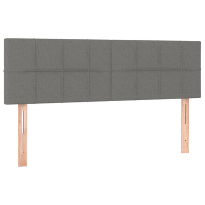 Letto a Molle Materasso e LED Grigio Scuro 140x200cm in Tessuto