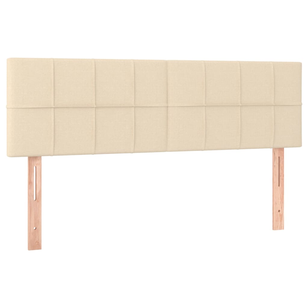 Letto a Molle con Materasso e LED Crema 140x200 cm in Tessuto - homemem39