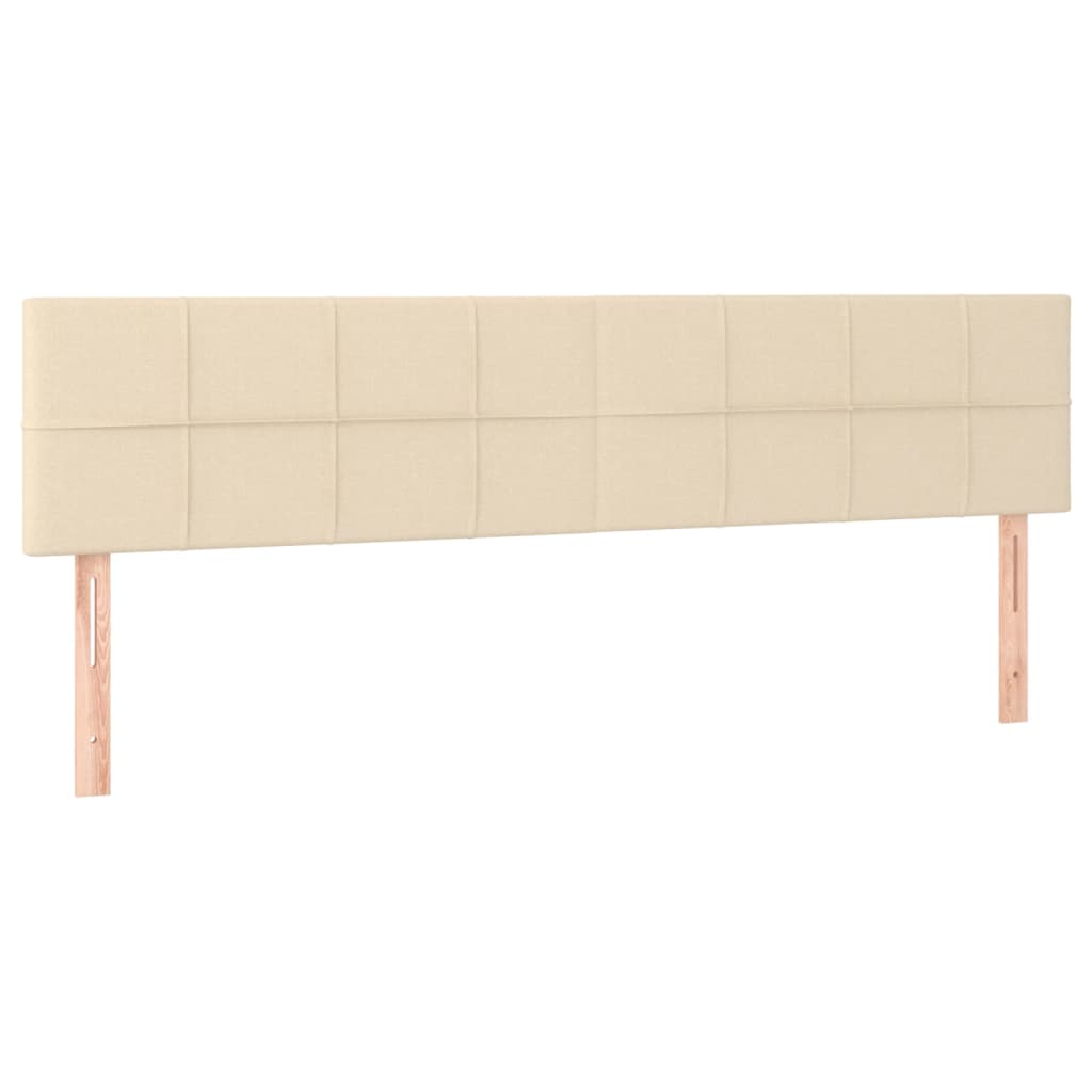 Letto a Molle con Materasso e LED Crema 160x200 cm in Tessuto