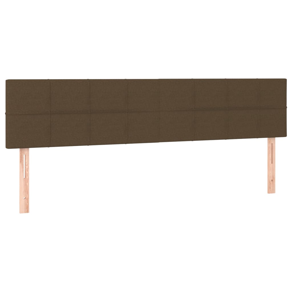 Letto a Molle Materasso e LED MarroneScuro 180x200cm in Tessuto