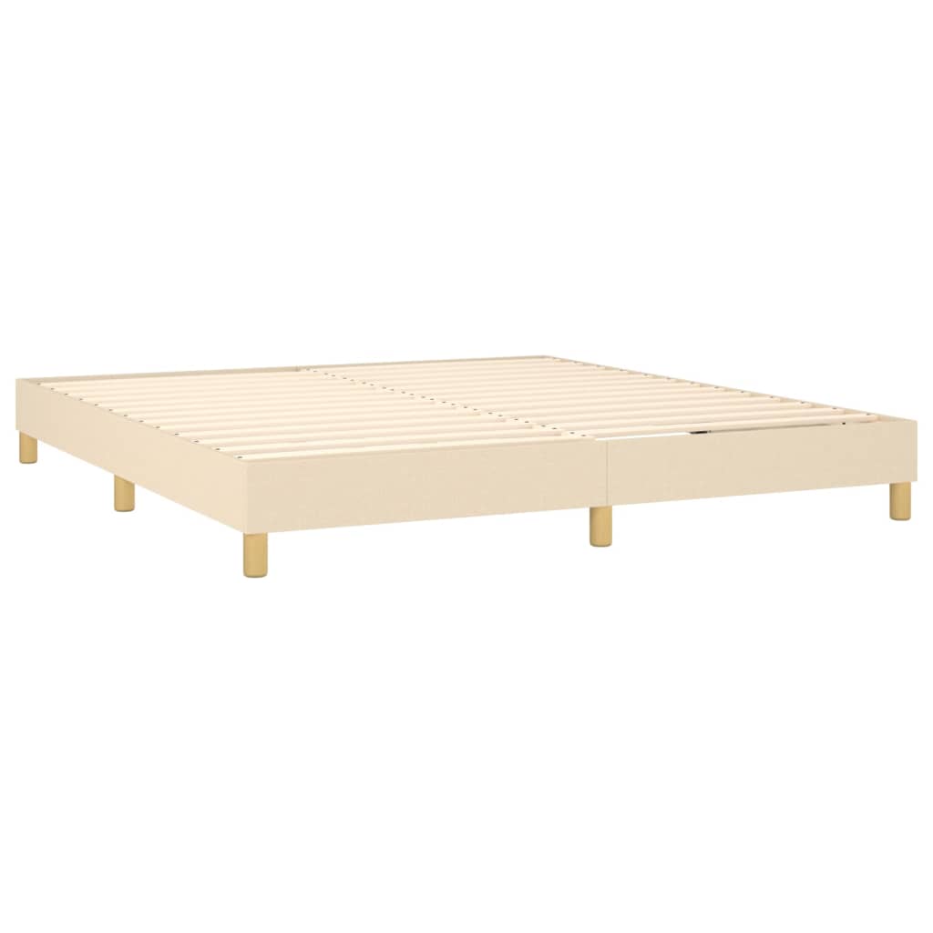 Letto a Molle con Materasso e LED Crema 180x200 cm in Tessuto - homemem39