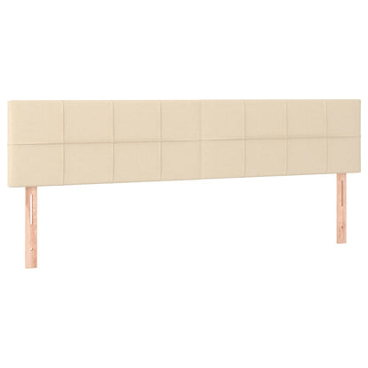 Letto a Molle con Materasso e LED Crema 180x200 cm in Tessuto