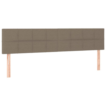 Letto a Molle Materasso e LED tortora 200x200cm in Tessuto