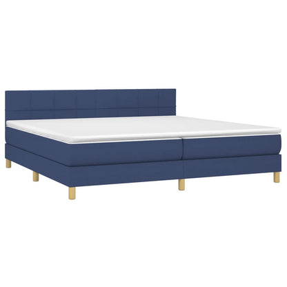 Letto a Molle Materasso e LED Blu 200x200cm in Tessuto - homemem39