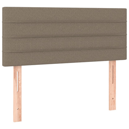 Letto a Molle con Materasso e LED Tortora 100x200cm in Tessuto