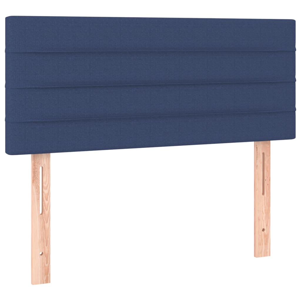 Letto a Molle con Materasso e LED Blu 100x200cm in Tessuto