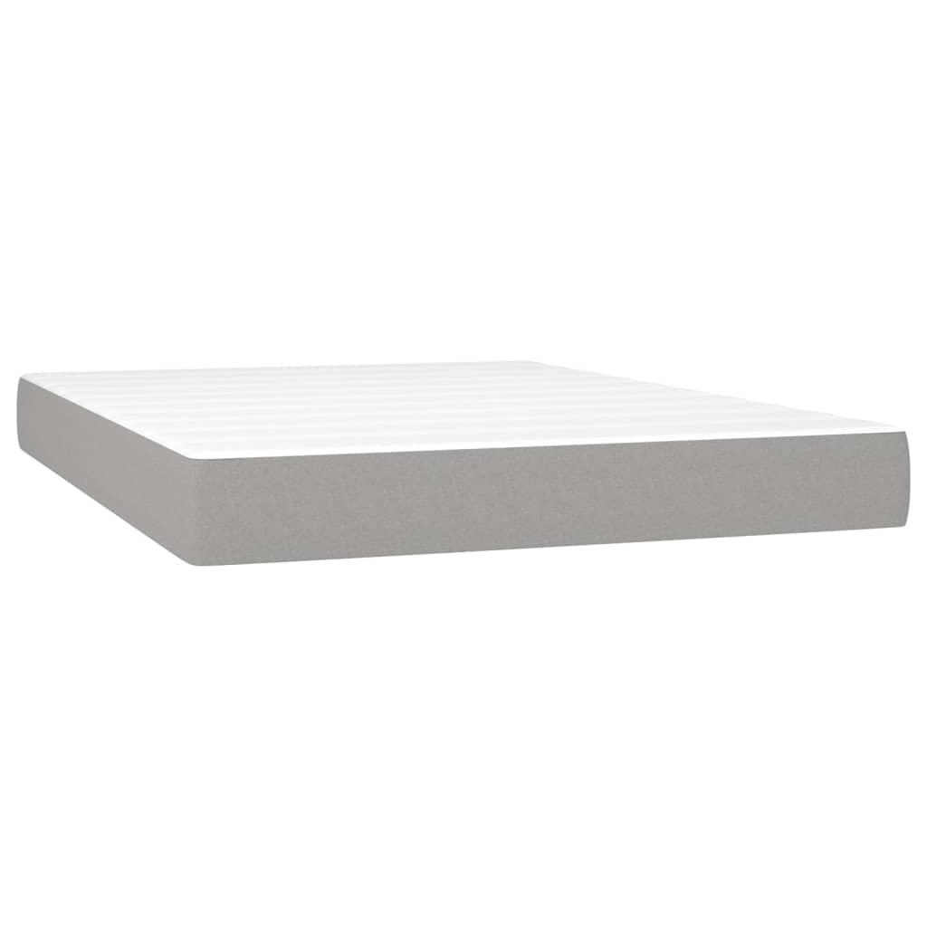 Letto a Molle Materasso e LED Grigio Chiaro 140x190 cm Tessuto | homemem39