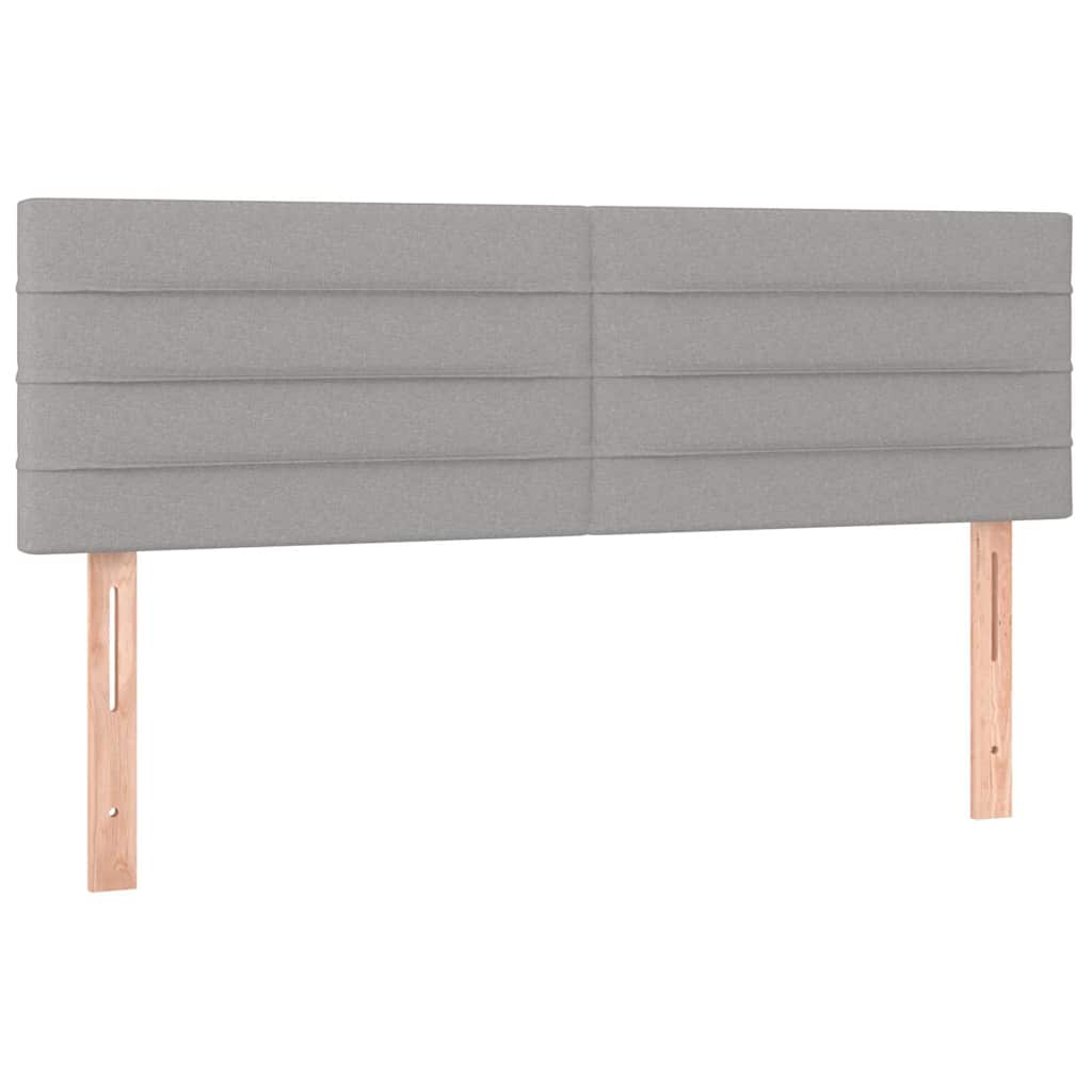 Letto a Molle Materasso e LED Grigio Chiaro 140x200 cm Tessuto
