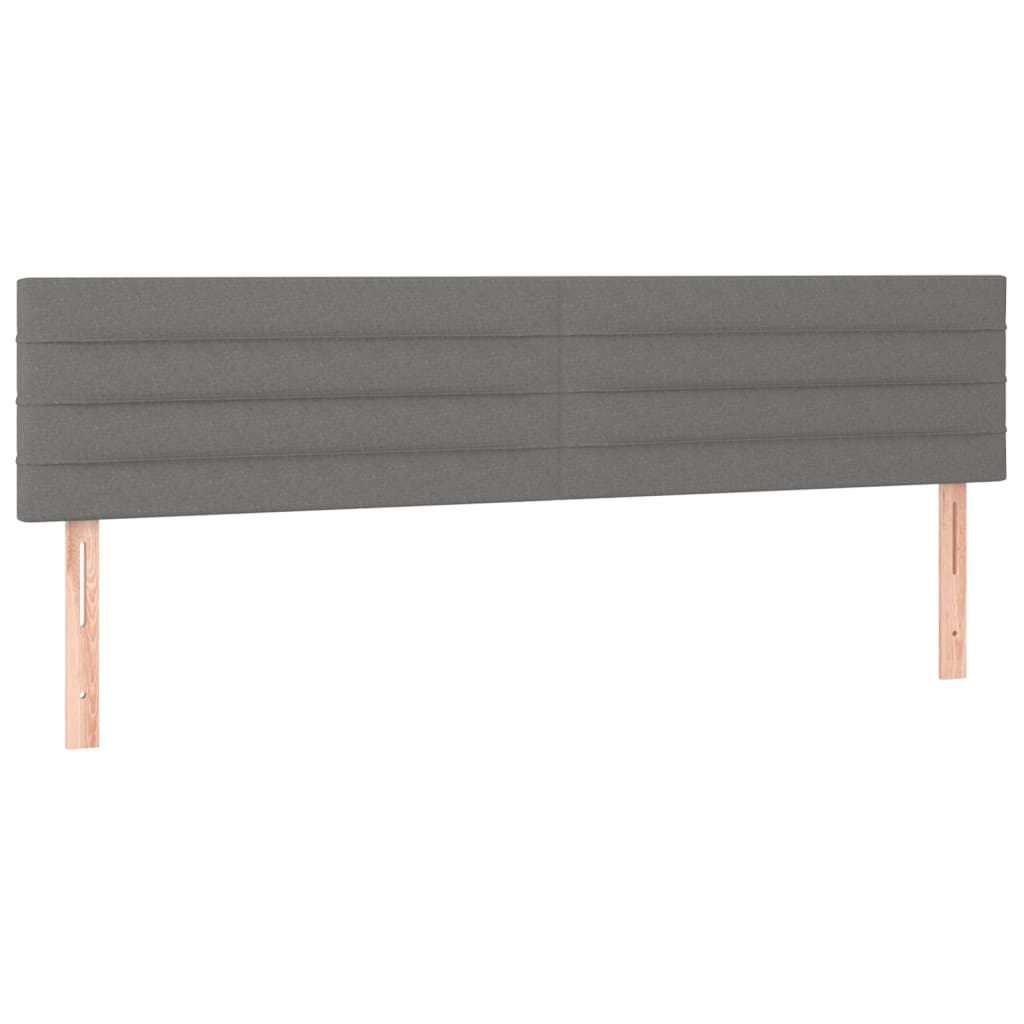 Letto a Molle Materasso e LED Grigio Scuro 160x200cm in Tessuto