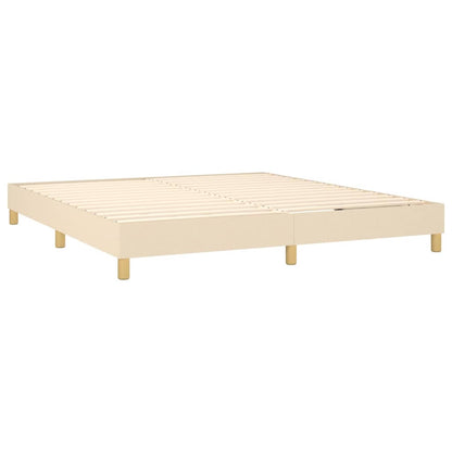 Letto a Molle con Materasso e LED Crema 160x200 cm in Tessuto | homemem39