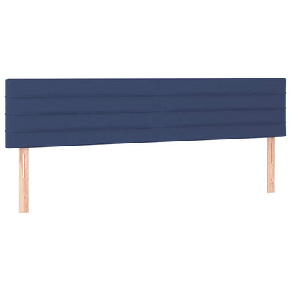 Letto a Molle con Materasso e LED Blu 160x200 cm in Tessuto