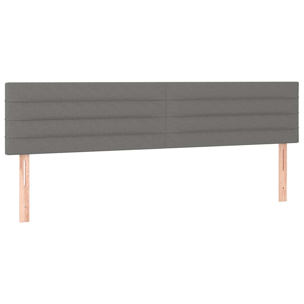 Letto a Molle Materasso e LED Grigio Scuro 200x200cm in Tessuto