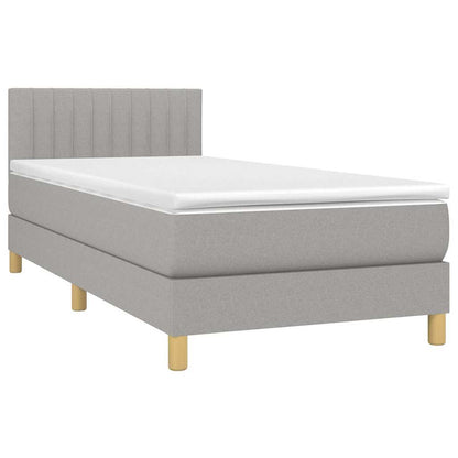 Letto a Molle Materasso e LED Grigio Chiaro 80x200 cm Tessuto