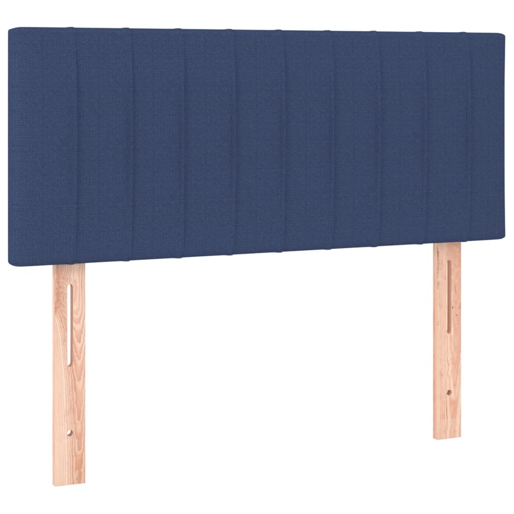 Letto a Molle con Materasso e LED Blu 100x200cm in Tessuto