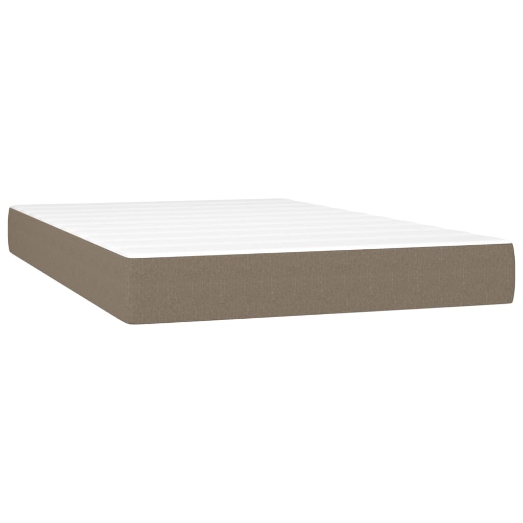 Letto a Molle con Materasso e LED Tortora 120x200cm in Tessuto | homemem39