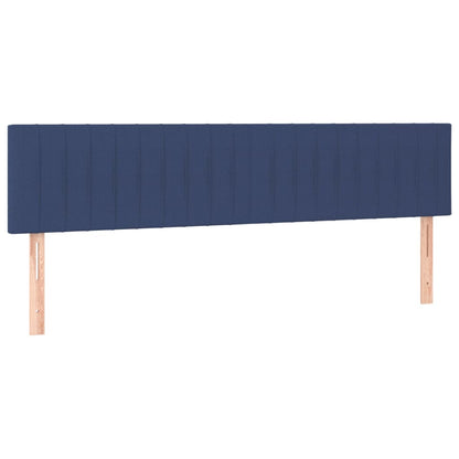 Letto a Molle con Materasso e LED Blu 160x200 cm in Tessuto
