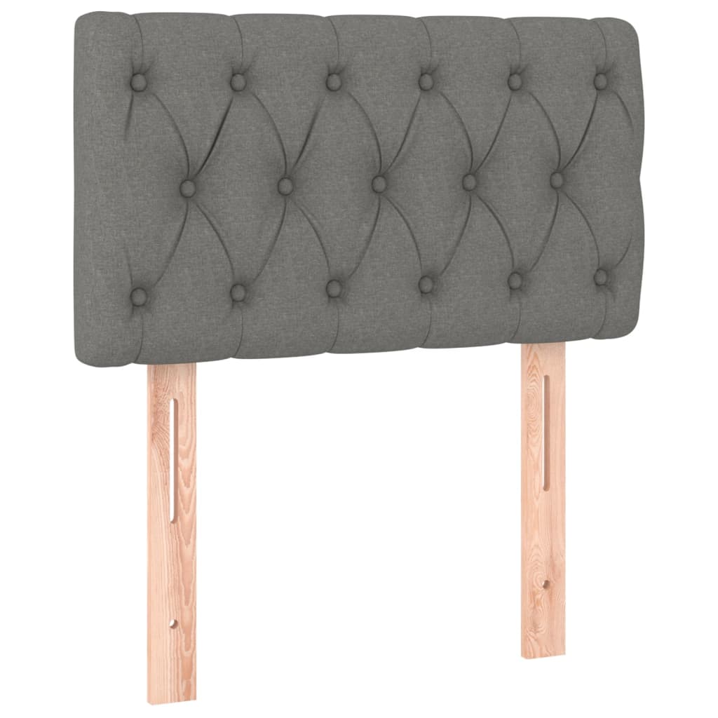 Letto a Molle Materasso e LED Grigio Scuro 80x200 cm in Tessuto