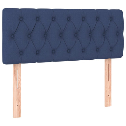 Letto a Molle con Materasso e LED Blu 120x200cm in Tessuto