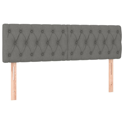 Letto a Molle Materasso e LED Grigio Scuro 140x190cm in Tessuto