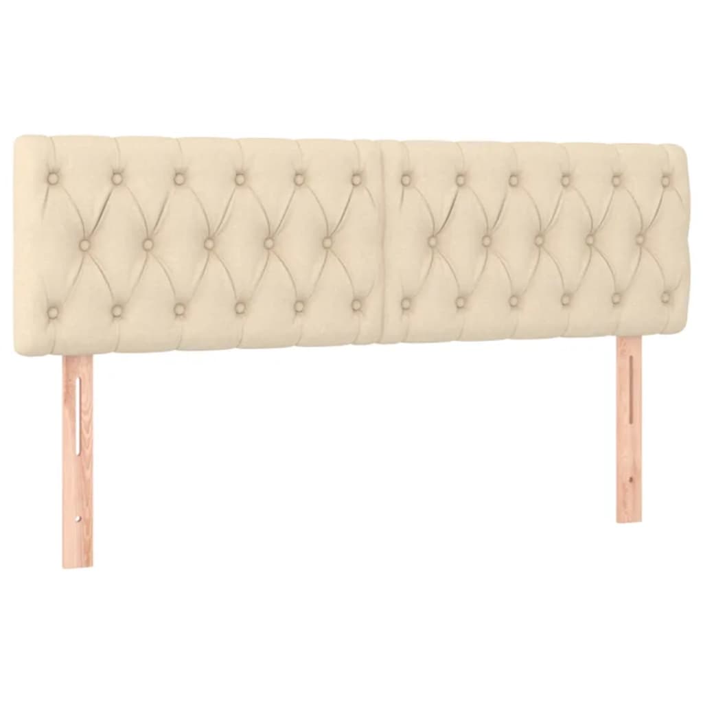 Letto a Molle con Materasso e LED Crema 140x200 cm in Tessuto