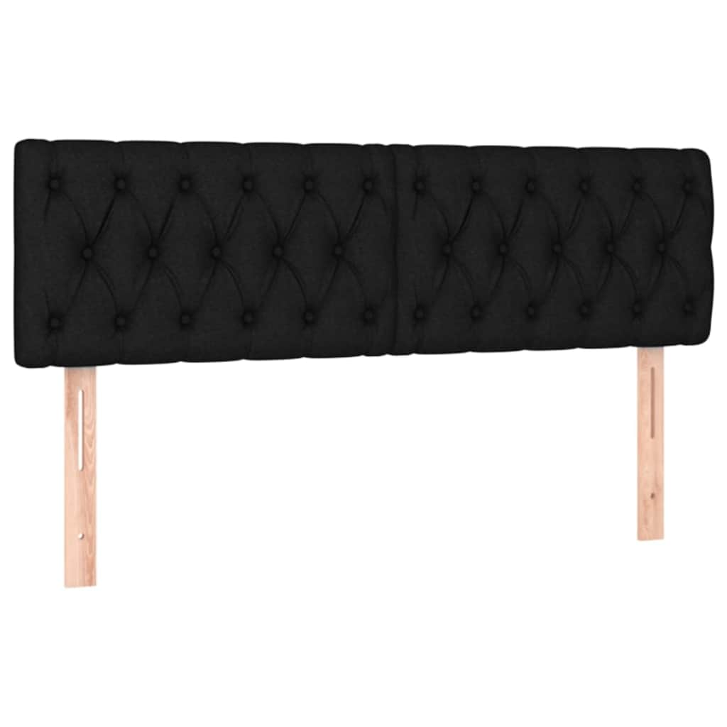 Letto a Molle con Materasso e LED Nero 160x200 cm in Tessuto | homemem39