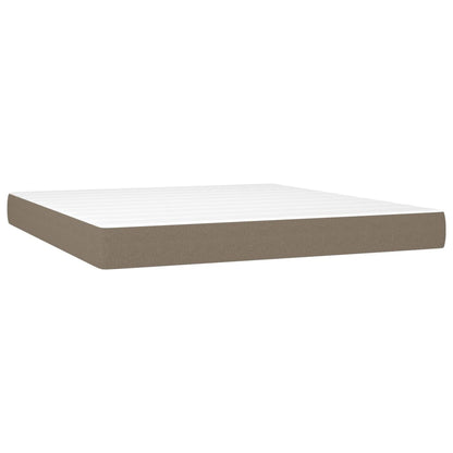 Letto a Molle con Materasso e LED Tortora 160x200 cm in Tessuto | homemem39