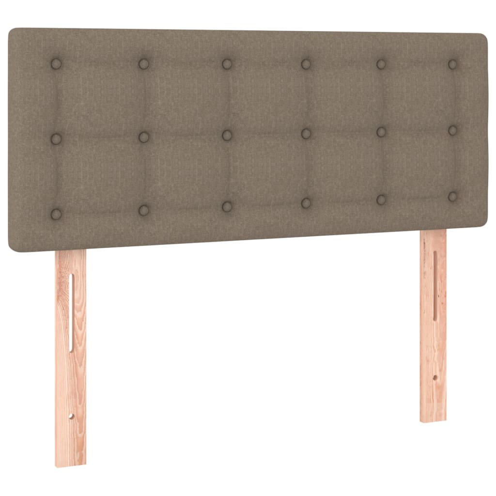 Letto a Molle con Materasso e LED Tortora 90x190 cm in Tessuto