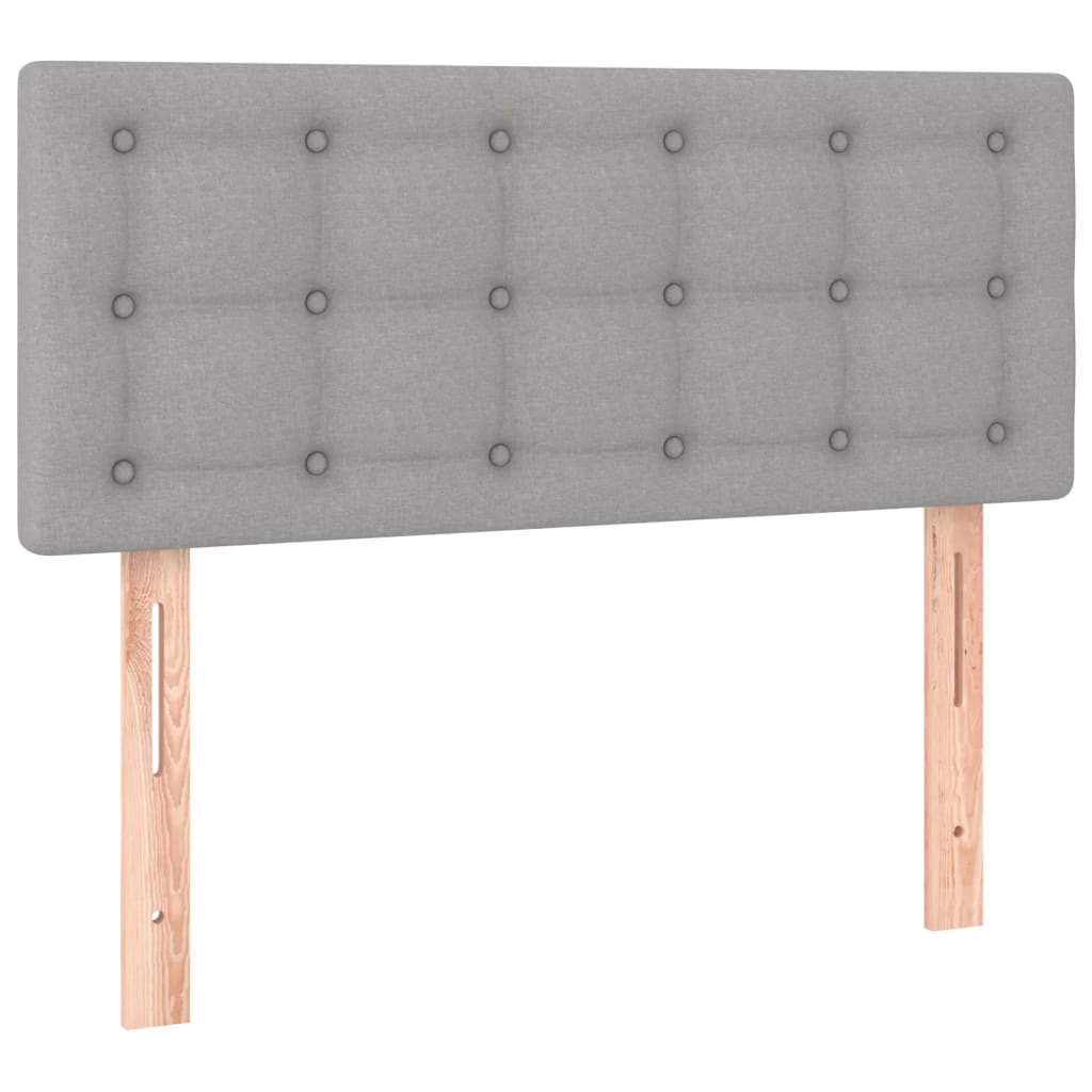 Letto a Molle Materasso e LED Grigio Chiaro 100x200 cm Tessuto - homemem39