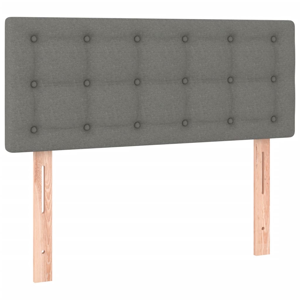 Letto a Molle Materasso e LED Grigio Scuro 120x200cm in Tessuto
