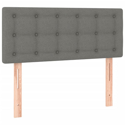 Letto a Molle Materasso e LED Grigio Scuro 120x200cm in Tessuto