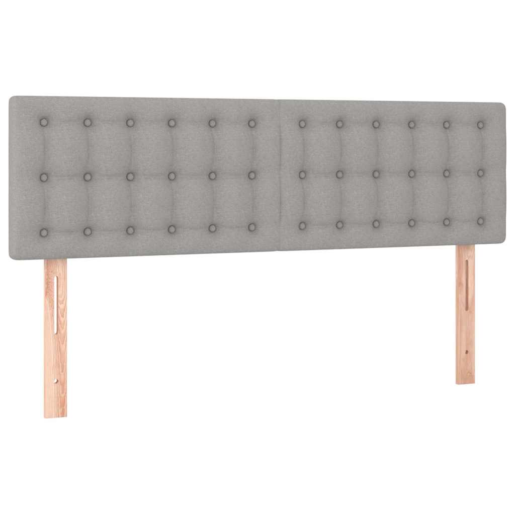 Letto a Molle Materasso e LED Grigio Chiaro 140x190 cm Tessuto