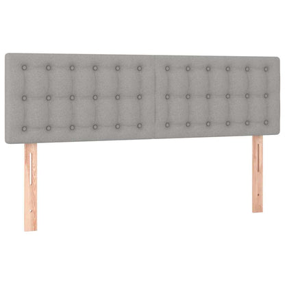 Letto a Molle Materasso e LED Grigio Chiaro 140x190 cm Tessuto
