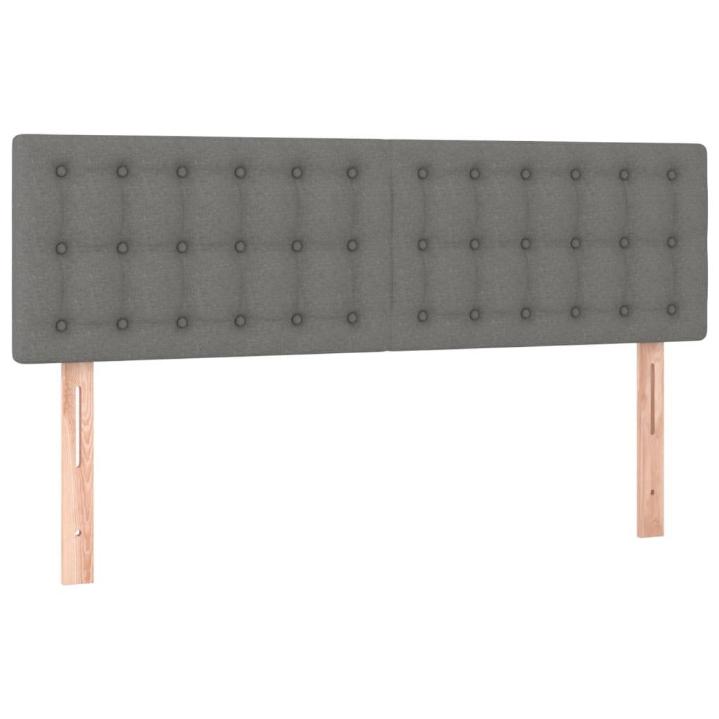 Letto a Molle Materasso e LED Grigio Scuro 140x190cm in Tessuto