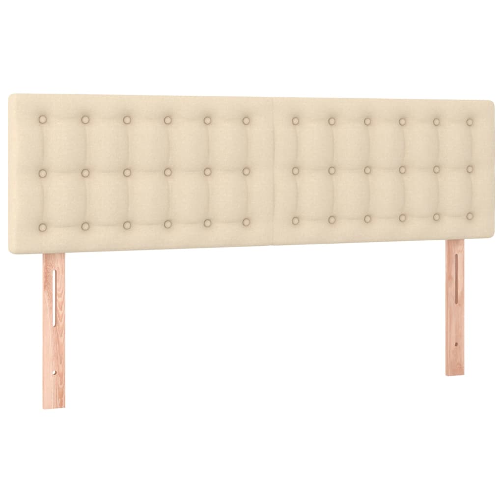 Letto a Molle con Materasso e LED Crema 140x190 cm in Tessuto | homemem39